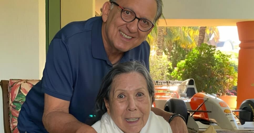 Galvão Bueno e a mãe, Mildred dos Santos