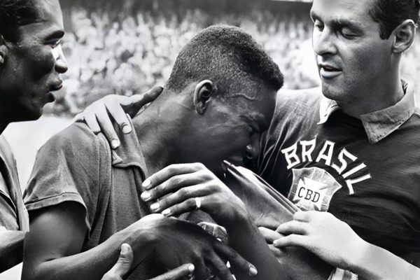Pelé chorando na final da Copa 1958