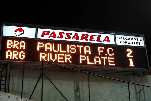 Placar do jogo entre Paulista e River na Libertadores de 2006