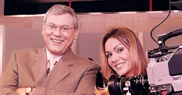 Milton Neves e Luize Altenhofen no programa Supertécnico